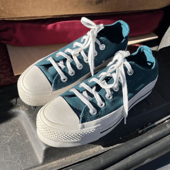 Converse Chuck Taylor All Star Lift Platform Sneakers Teal Size 6 2025 - Picture 2 of 8